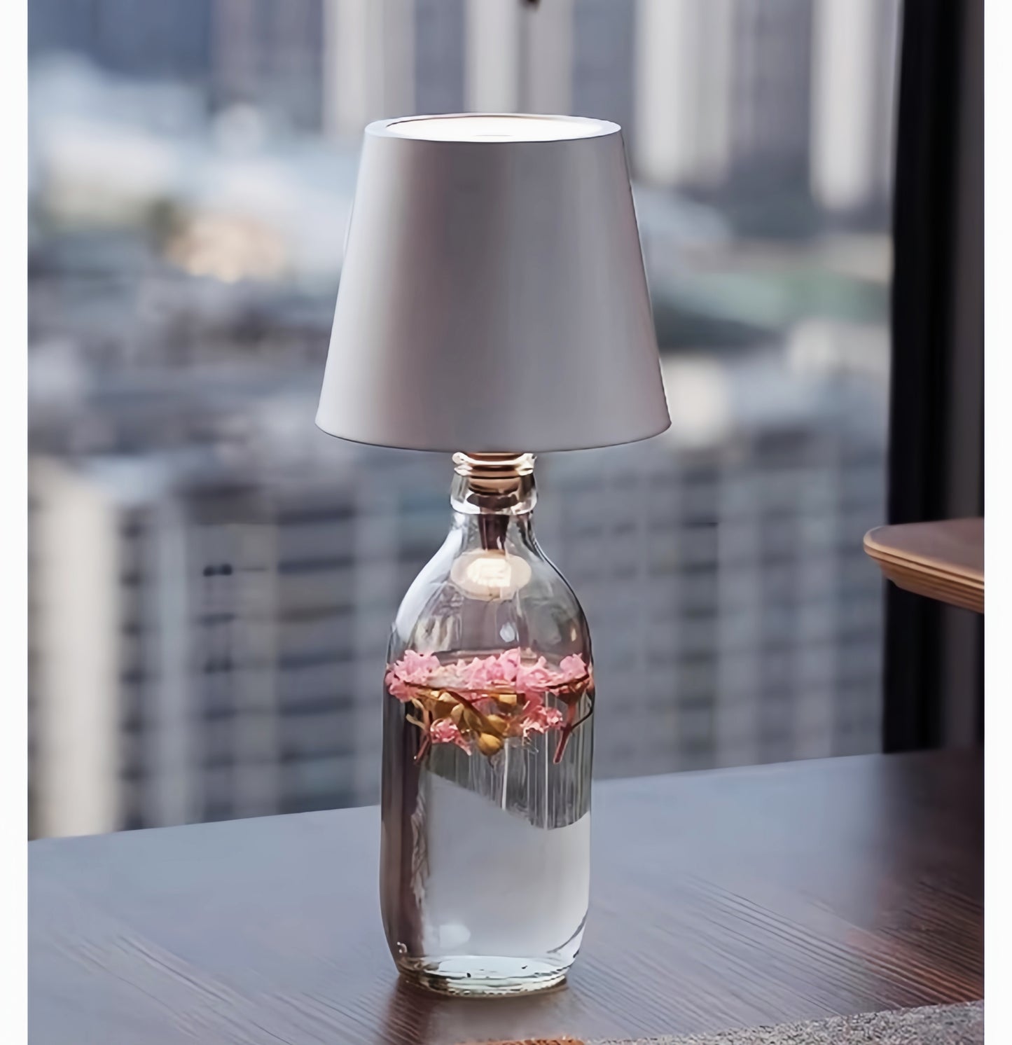 Wireless Bottle Lamp, 3 LED Color Stepless Dimming Wireless Wine Bottle Lamp